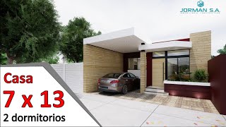 modelos de casas pequeñas y bonitas Casa 7x13 metros [upl. by Elston76]