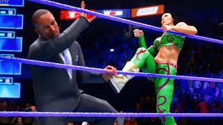 WWE 2K20 Cassie Lee Peyton Royce vs Byron Saxton Intergender Wrestling [upl. by Noam352]