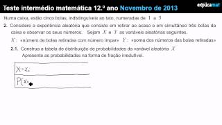 Probabilidade 12º Ano  Teste Intermédio Matemática [upl. by Finnie]