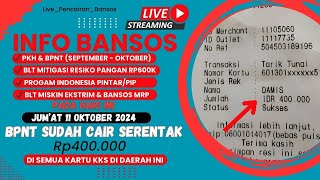 LIVE PENCAIRAN BANSOS HARI INI JUMAT 11 OKTOBER 2024 PKH BPNT BLT MITIGASI PIP amp BLT DD [upl. by Niltyak852]