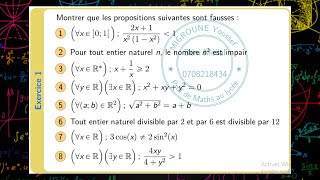 Raisonnement par contre exemple — Négation d’une proposition — 1 BAC SMSE [upl. by Jeffcott]