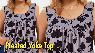 DIY pleated yock top  cutting and stitching very easy step by step [upl. by Ephrem3]