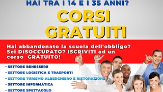 Garanzia Giovani Bando Corsi Gratis dai 18 ai 35 anni [upl. by Elfrida]