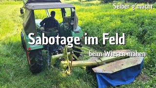 Sabotage im Feld   Kreiselmähwerk  Wiese mähen  Motorhaube [upl. by Engracia578]