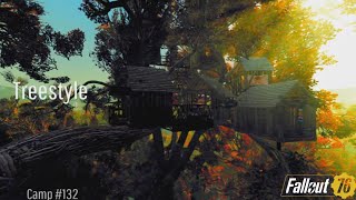 Fallout 76 Camp Build  Treestyle  Scrappy  Immersive  Waterfall  Treehouse [upl. by Naujaj831]