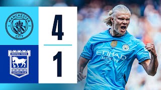 Highlights Man City 41 Ipswich Town  Haaland Hatrick De Bruyne Goal amp Gundogan returns [upl. by Sachs]