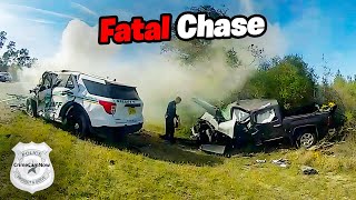 Woman Steals Police Car 125 MPH Chase Turns Deadly [upl. by Hunfredo18]