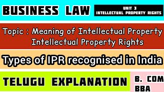 Meaning of Intellectual Property  Intellectual property rightsTypes of IPR recognised in India [upl. by Riehl277]