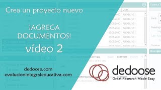 Cómo crear proyecto y agregar los documentos de investigación en Dedoose [upl. by Kathye650]