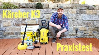 Praxistest Kärcher K3 Hochdruckreiniger Terrassendielen reinigen  Steinplatten reinigen  DIY [upl. by Adel988]