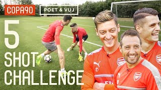 Ozil Cazorla amp Xhaka 5 Shot Challenge with Poet and Vuj [upl. by Kcirrej]