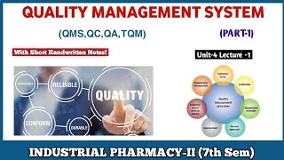 Quality Management System  Concept of Quality Total Quality Management  B Pharmacy 7th semester [upl. by Nnaeerb]