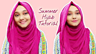 Summer Hijab Tutorial  without inner cap [upl. by Ryann]