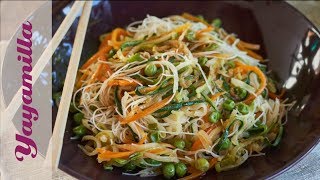 Spaghetti di Riso con Verdure  Vegetable Rice Noodles [upl. by Halfdan]