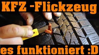 KFZ  Reifenflickset  Flickzeug und das Loch ist dicht 😀🔧 [upl. by Haraz402]