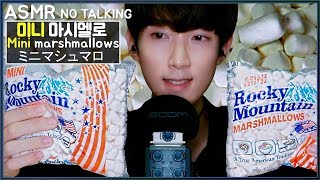 No Talking KOREAN ASMR Mini Marshmallows Real sounds Mukbang Eating Show ミニマシュマロ [upl. by Ahsekram957]