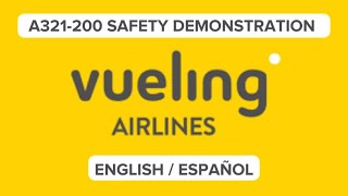 VUELING AIRLINES  Safety Demonstration ESP  ENG  AIRBUS A321200 [upl. by Oriaj]