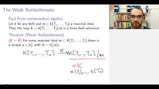 21 Hilberts Nullstellensatz Commutative Algebra and Algebraic Geometry [upl. by Noiramed]