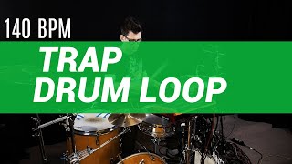 Trap drum loop 140 BPM  The Hybrid Drummer [upl. by Ganley591]