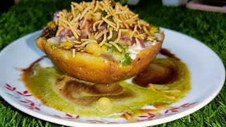 Katori Chaat Recipe  Basket Chaat Recipe  Street Style Crispy Katori Chaat  Tokri Chaat Recipe [upl. by Maclean]