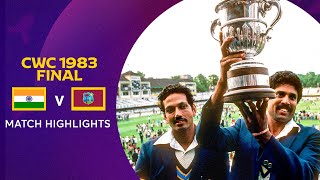 Cricket World Cup 1983 Final India v West Indies  Match Highlights [upl. by Eyanaj859]