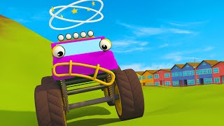 Five Little Monster Trucks amp Five Little Buses Song  Nursery Rhymes amp Kids Songs  Geckos Garage [upl. by Nohsauq]