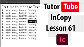 Adobe InCopy Tutorial  Lesson 61  Object Transform [upl. by Lurline]