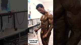 Warm up session  61024 Bodybuilding competition fitness bodybuilding trending [upl. by Friedberg]