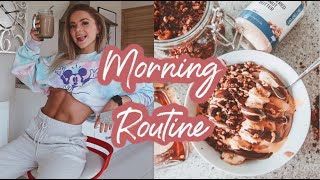 MY MORNING ROUTINE amp ab workout   Naturally Stefanie [upl. by Osswald806]