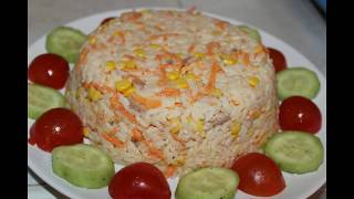 Recette simple et facile Ep 2أسهل سلطة أرز😇 Salade de riz [upl. by Suiravaj]