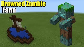 Drowned Zombie Farm  Minecraft PE [upl. by Eirellav]