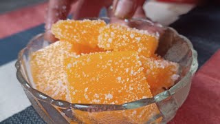 बच्चों की मनपसंद jelly 5 मिनट में घर पर बनाएं  Lemon Jelly Without Gelatin  Turkish Delight [upl. by Airdnoed]