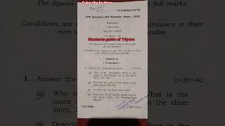 BA ENGLISH 2nd Sem Pre Yr Question 2022  Tripura University  Students guide of Tripura shorts [upl. by Llennehc]