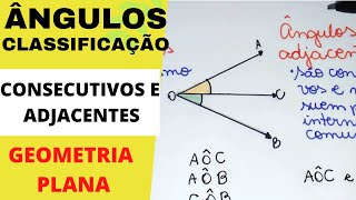 ÂNGULOS CONSECUTIVOS E ÂNGULOS ADJACENTES  Geometria Plana [upl. by Yebot]