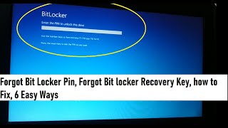 Forgot bit locker pin forgot bit locker recovery key how to Fix 6 Easy Ways [upl. by Goodhen78]