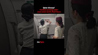 Qatar airways hardestworking cabin crew never works fixed hours dayinmylif shorts bestvideo [upl. by Mohandis]