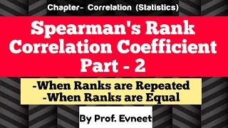 Rank Correlation repeated ranks  Repeated Rank correlation  Equal Rank correlation coefficient [upl. by Anibor]