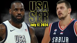 Team USA vs Serbia Full Game Highlights  2024 Olympics  July 17 2024 [upl. by Helprin]