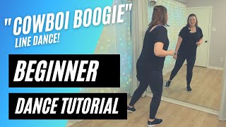 quotCowboi Boogiequot BEGINNER LINE DANCE TUTORIAL  Stepby Step Line Dancing BackView [upl. by Cirone]