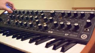 Cranking Knobs on the Moog Subsequent 37 for 6 Minutes ft Ventris Dual Reverb [upl. by Urissa]