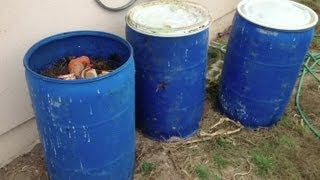 How Do I Make Compost Bins From Barrels  Composting [upl. by Edmee]