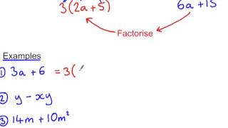 Factorising algebraic expressions [upl. by Ralyt947]