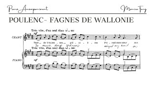 Poulenc Fagnes de Wallonie Banalités  PIANO ACCOMPANIMENT [upl. by Ynomrah]