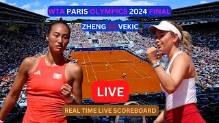 Qinwen Zheng Vs Donna Vekic LIVE Score UPDATE Today Womens Tennis 2024 WTA Paris Olympics Final LIVE [upl. by Neddra791]