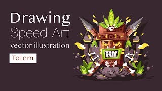 Speed Art Drawing vector illustration  Totem [upl. by Paige]