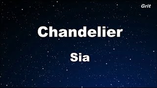 Chandelier  Sia Karaoke 【With Guide Melody】 Instrumental [upl. by Elakram819]