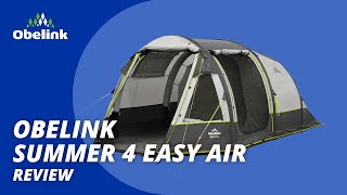 Obelink Summer 4 Easy Air Review Snel op te zetten tent  Obelink [upl. by Hoashis623]