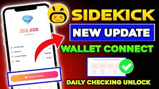 Sidekick airdrop new big update 🔥 Sidekick daily checking unlock amp battle Pass unlock [upl. by Abigael]