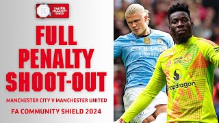 FULL PENALTY SHOOTOUT  Manchester City v Manchester United  FA Community Shield 2024 [upl. by Agueda]