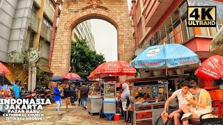 4K HDR The Most Visited Places İn Jakarta Pasar BARU cathedral Church ⛪️ And Istiglal Mosque 🕌 [upl. by Tannen]